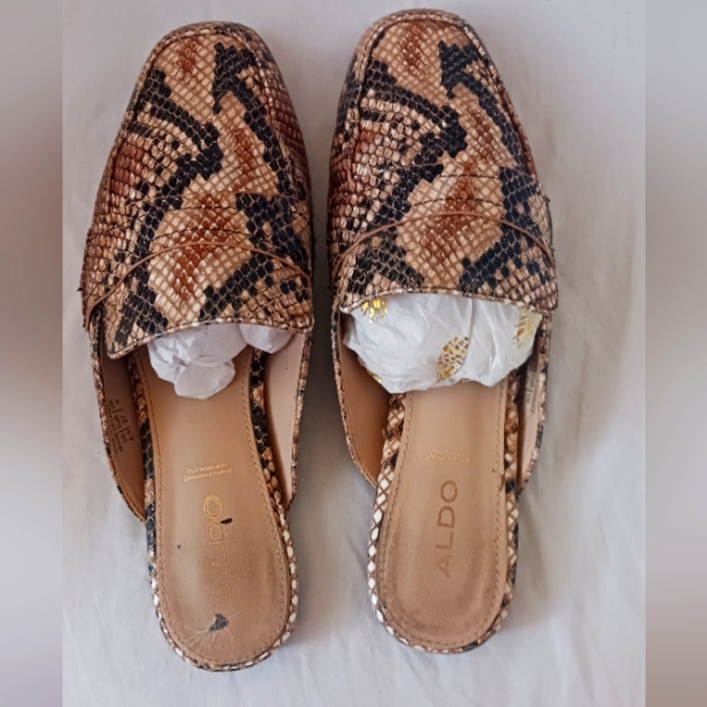 Aldo Brown Snake Print Loafer